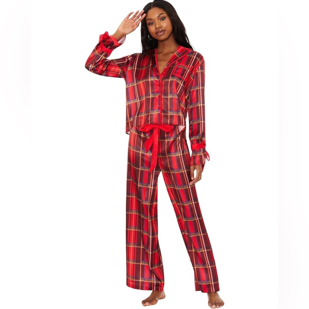 Beach Riot Red Plaid Pajama Set
